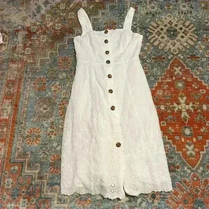 Gap white button down eyelet embroidered sundress sleeveless